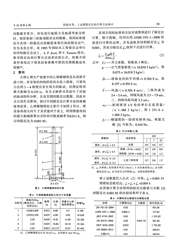 工業(yè)塔阻尼比的計算方法探討-錦益創(chuàng)典（天津）科技有限責(zé)任公司